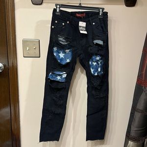 NWT PITAYA custom made black baggy jeans